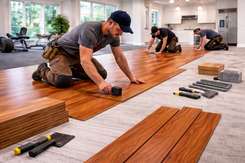 Cherry Floor Installation in Boonton, NJ