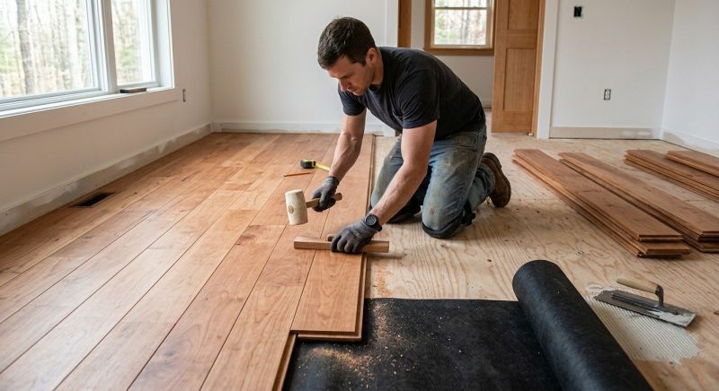 Cherry Floor Installation in Englewood, NJ
